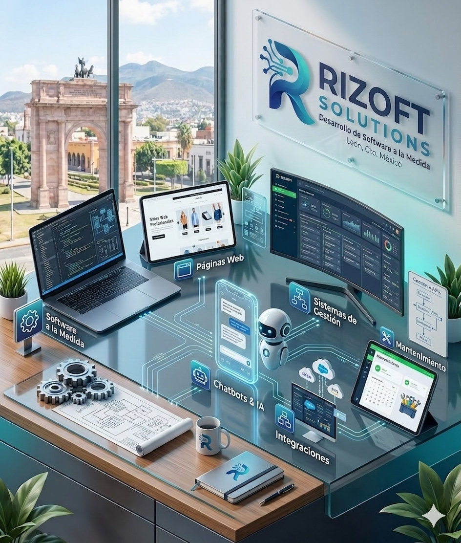 Rizoft Solutions — Servicios de desarrollo de software, páginas web, chatbots e integraciones
